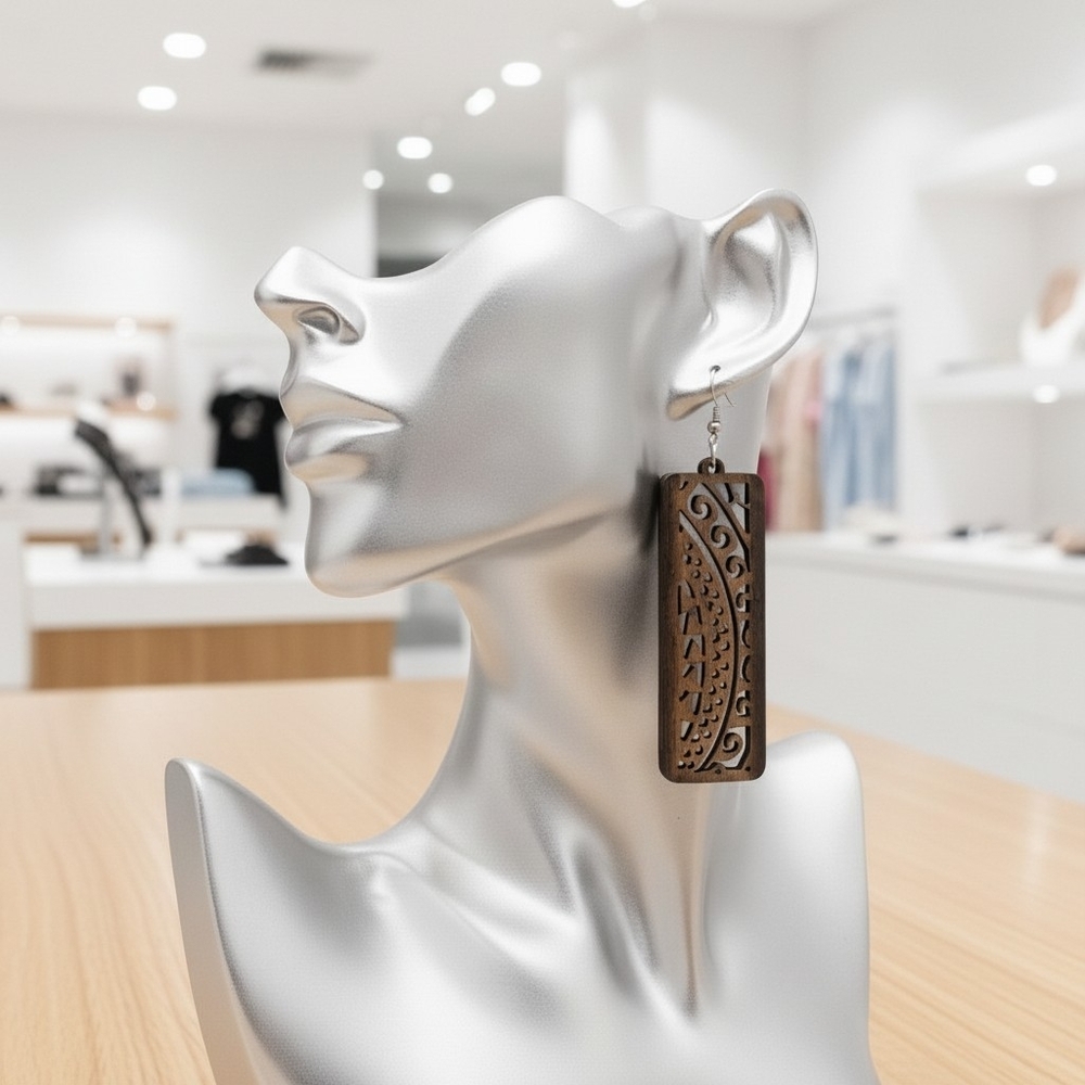 Two Towers ▪︎ Wood Enriched Laser Cut Earringz - Picture 15 of 15